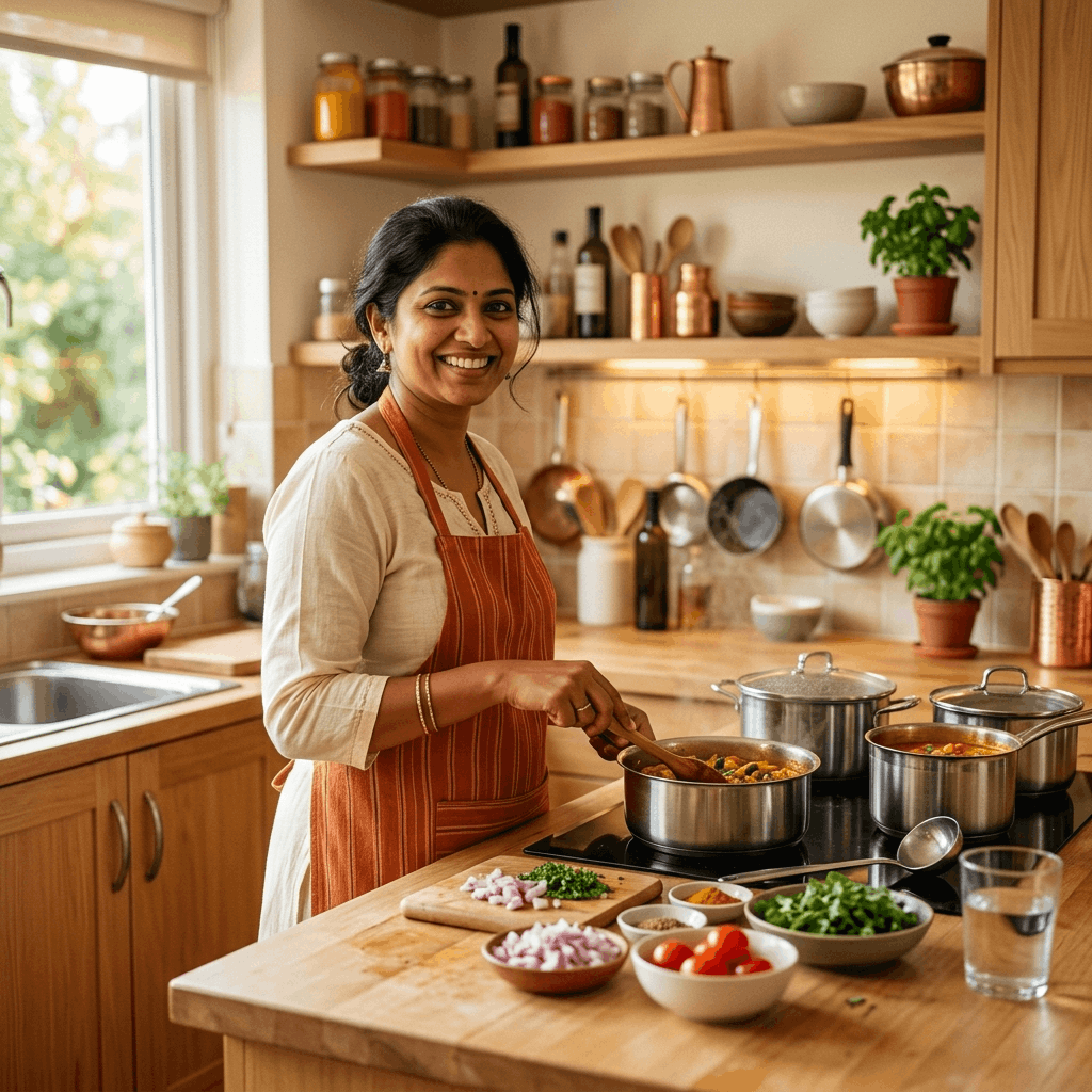 Daily home cook preparing meal